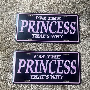 Princess License Plate - Set of 2